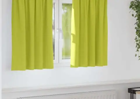 Perdele cu perdele 2 pcs Verde măr 140 x 140 cm Poliester - 1/5