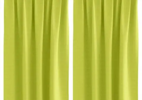 Perdele cu perdele 2 pcs Verde măr 140 x 140 cm Poliester - 2/5