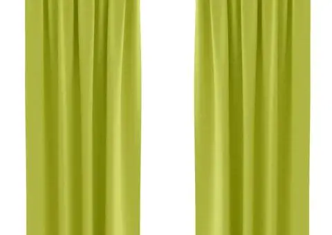 Perdele cu perdele 2 pcs Verde măr 245 x 140 cm Poliester - 2/5