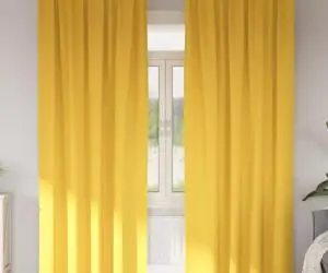 vidaXL Perdele cu perdele 2 pcs galben muștar 245 x 140 cm Poliester