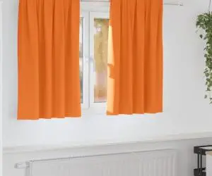 vidaXL Perdele 2 pcs Portocaliu intens 140 x 140 cm Poliester