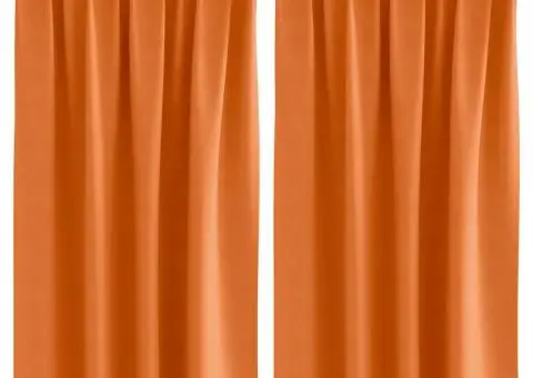 Perdele 2 pcs Portocaliu intens 140 x 140 cm Poliester - 2/5