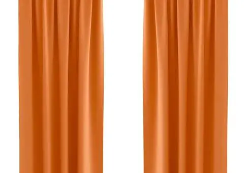 Perdele 2 pcs Portocaliu intens 225 x 140 cm Poliester - 2/5