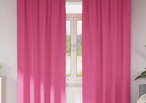 Perdele cu perdele 2 pcs Roz intens 245 x 140 cm Poliester - 1/5