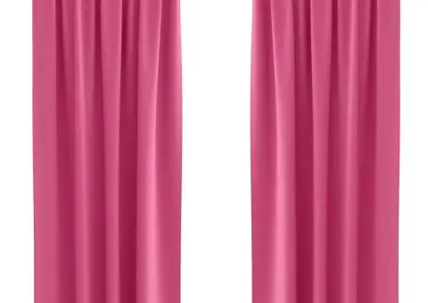 Perdele cu perdele 2 pcs Roz intens 260 x 140 cm Poliester - 2/5