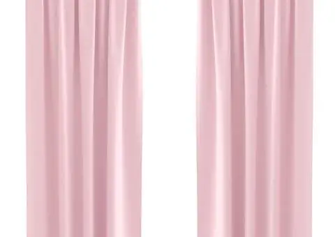 Perdele cu perdele 2 pcs Roz bebeluș 260 x 140 cm Poliester - 2/5