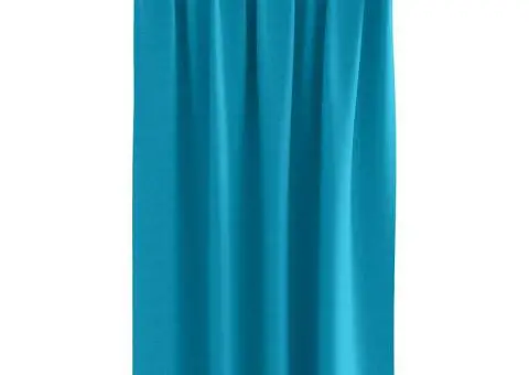 Perdele cu perdele 2 pcs Turcoaz 140 x 140 cm Poliester - 3/5