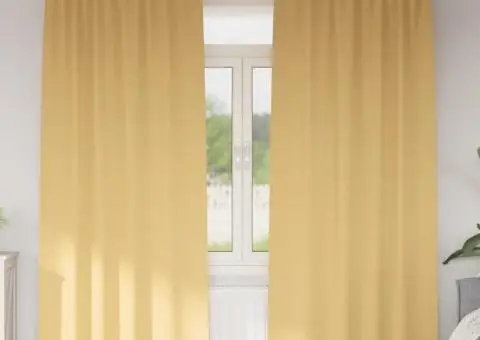 Perdele cu perdele 2 pcs Bej 260 x 140 cm Poliester - 1/5