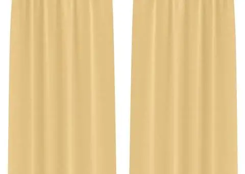 Perdele cu perdele 2 pcs Bej 260 x 140 cm Poliester - 2/5