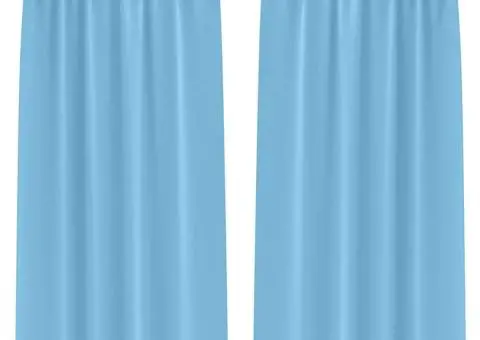 Perdele 2 pcs Albastru deschis 245 x 140 cm Poliester - 2/5