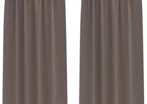 Perdele cu perdele 2 pcs Maro închis 260 x 140 cm Poliester - 2/5