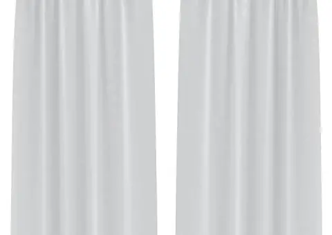 Perdele cu perdele 2 pcs Gri deschis 245 x 140 cm Poliester - 2/5