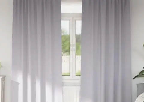 Perdele cu perdele 2 pcs Gri metalic 260 x 140 cm Poliester - 1/5