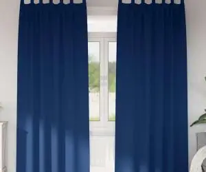 vidaXL Perdele cu perdele 2 pcs Albastru închis 245 x 140 cm Poliester