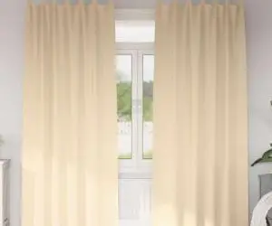 vidaXL Perdele cu perdele 2 pcs Crem 260 x 140 cm Poliester