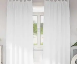 vidaXL Perdele cu perdele 2 pcs Alb pur 260 x 140 cm Poliester