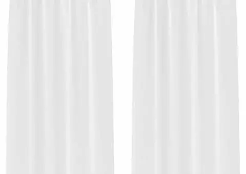 Perdele cu perdele 2 pcs Alb pur 260 x 140 cm Poliester - 2/5