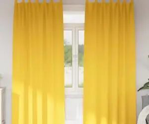 vidaXL Perdele cu perdele 2 pcs galben muștar 245 x 140 cm Poliester