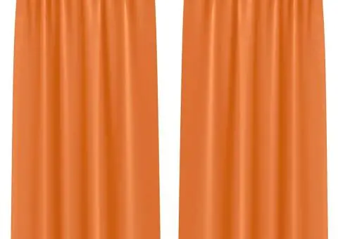 Perdele 2 pcs Portocaliu intens 260 x 140 cm Poliester - 2/5