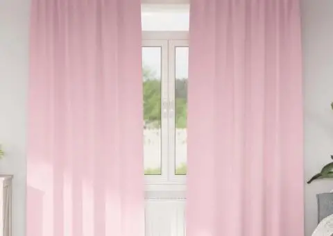 Perdele cu perdele 2 pcs Roz bebeluș 245 x 140 cm Poliester - 1/5