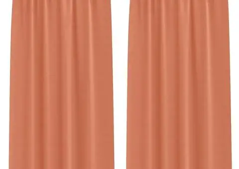 Perdele cu perdele 2 pcs Terracota 260 x 140 cm Poliester - 2/5