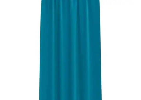 Perdele cu perdele 2 pcs Turcoaz 245 x 140 cm Poliester - 3/5