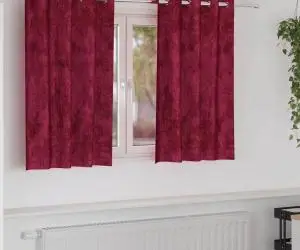 vidaXL Draperii din Catifea 2 buc cu Ochete Roșu Vin 140x140 cm