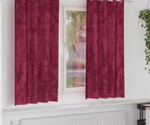 vidaXL Draperii din catifea 2 buc cu œillets, Roșu vin, 175 x 140 cm
