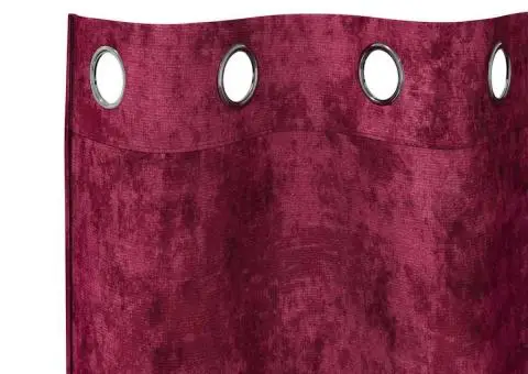 Cortine Velvet 2 piese cu ochiuri, Roșu Vin, 225 x 140 cm - 4/5