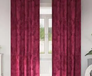 vidaXL Cortină din catifea , set de 2 piese, cu œillets, roșu vin, 260 x 140 cm