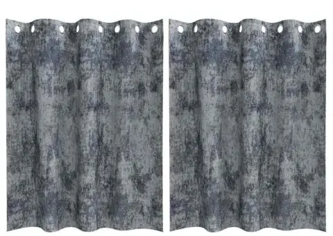 Cortine Catifea 2 buc cu Ochete Gri Argintii 140x140 cm - 2/5