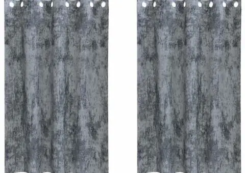 Set perdele din catifea 2 buc, gri argintiu, 140 x 175 cm - 2/5