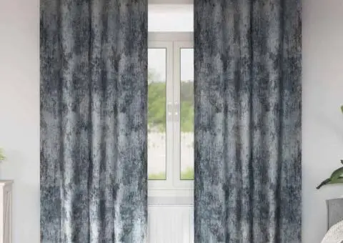 Cortine din catifea , set de 2 piese cu œillets gri argintiu, 260 x 140 cm - 1/5