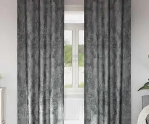 vidaXL Cortine din catifea 2 buc, cu œillets gri, 245 x 140 cm