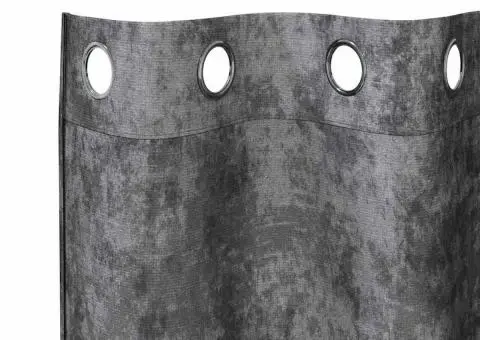 Cortine din catifea 2 buc, cu œillets gri, 245 x 140 cm - 4/5