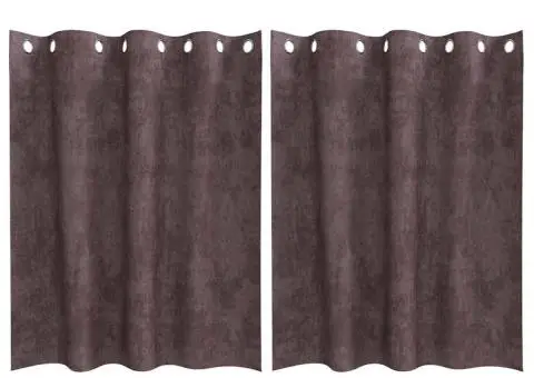 Set draperii din catifea , 2 pcs, cu œillets maro, 140 x 140 cm - 2/5