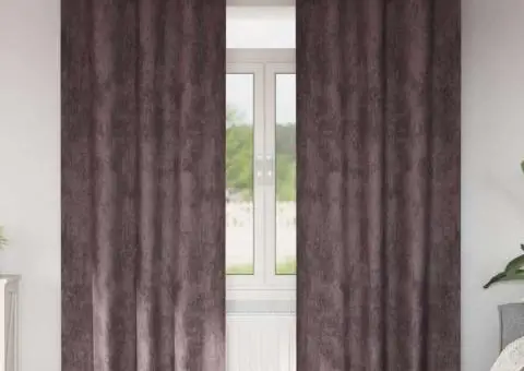 Cortine din catifea maro , 2 piese cu œillets, 245 x 140 cm - 1/5