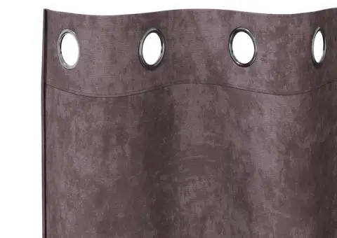 Cortine din catifea maro , 2 piese cu œillets, 245 x 140 cm - 4/5