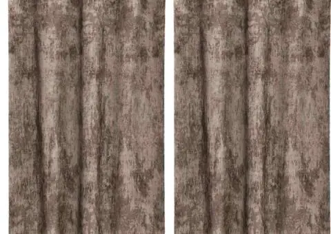 Cortine din catifea, set de 2, cu œillets, de culoare Cappuccino, dimensiuni 140x175 cm. - 2/5