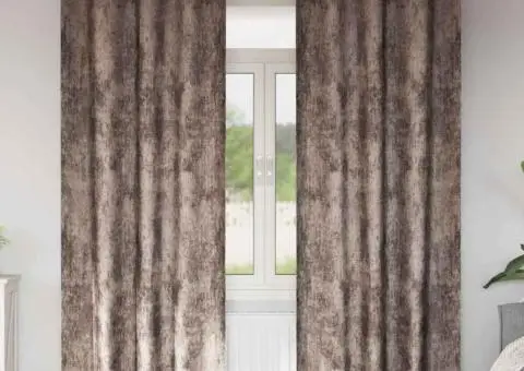 Cortine din catifea , 2 piese cu œillets, cappuccino, 225 x 140 cm - 1/5