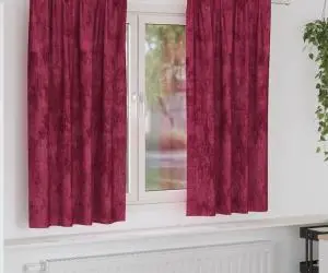 vidaXL Cortine din catifea , 2 piese cu inele, roșu vin, 175 x 140 cm