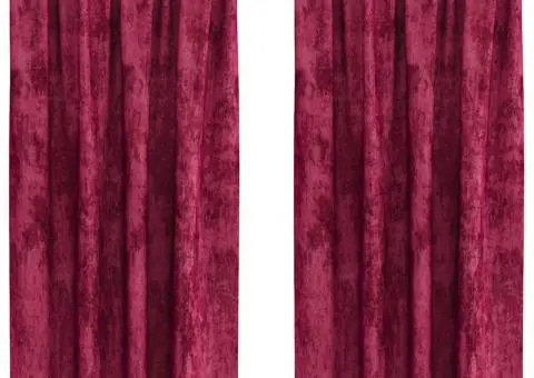 Cortine din catifea , 2 piese cu inele, roșu vin, 175 x 140 cm - 2/5