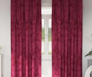 vidaXL Cortine din catifea 2 piese cu ochiuri, roșu vin, 245 x 140 cm
