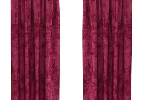 Cortine din catifea 2 piese cu ochiuri, roșu vin, 245 x 140 cm - 2/5