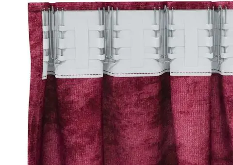 Cortine Velvet 2 piese cu ochiuri Roșu vin 260x140 cm - 4/5