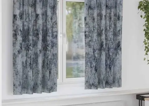 Cortine din catifea , set de 2 cu ochiuri gri argintiu, 175 x 140 cm - 1/5