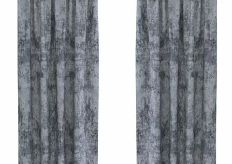 Cortine de catifea set de 2 cu ochete gri argintiu, 260 x 140 cm - 2/5