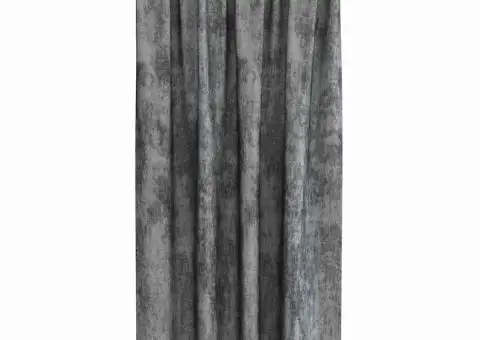 Cortine din catifea , 2 buc, cu ochiuri, Gri, 175 x 140 cm - 3/5