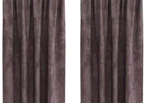 Cortine din catifea 2 piese cu ochiuri maro 175x140 cm - 2/5