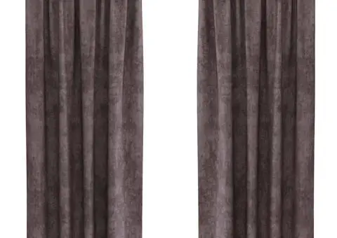 Cortine din catifea , 2 piese, cu ochiuri, maro, 245 x 140 cm - 2/5